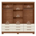 Guarda-roupa 3 Portas De Correr 9 Gavetas Morretes Jatobá/are