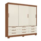 Guarda-roupa 3 Portas De Correr 9 Gavetas Morretes Jatobá/are