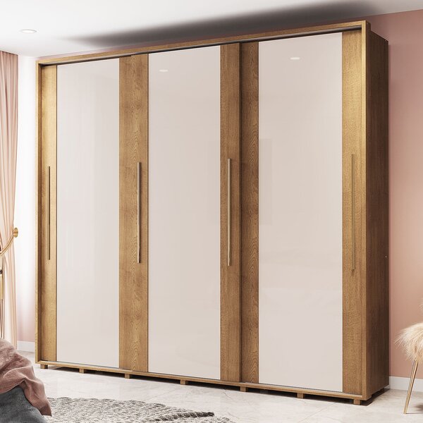 Guarda-roupa 3 Portas De Correr Coimbra Freijó/off White