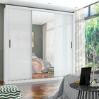 Guarda Roupa 3 Portas De Correr Com Espelho Central Conquista