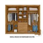 Guarda Roupa 3 Portas De Correr Com Espelho Freijó Cinza Môna