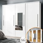 Guarda-roupa 3 Portas De Correr Com Espelhos Sevilha Branco