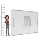 Guarda-roupa 3 Portas De Correr Com Espelhos Sevilha Branco