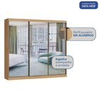 Guarda-roupa 3 Portas De Correr De Espelho 4 Gavetas 100% Mdf