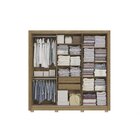 Guarda-roupa 3 Portas De Correr E 2 Gavetas Com Pés E Espelho