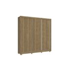 Guarda-roupa 3 Portas De Correr E 2 Gavetas Com Pés Nogueira/