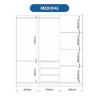 Guarda-roupa 3 Portas De Correr E 3 Gavetas Lyon New Angelin/