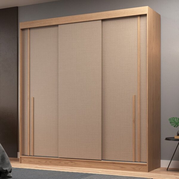 Guarda-roupa 3 Portas De Correr E 3 Gavetas Lyon New Angelin/