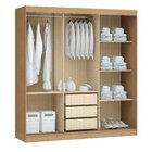 Guarda-roupa 3 Portas De Correr E 3 Gavetas Lyon New Angelin/