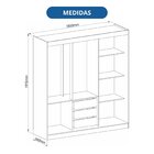 Guarda-roupa 3 Portas De Correr E 3 Gavetas Lyon New Angelin/