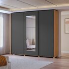 Guarda-roupa 3 Portas De Correr E 4 Gavetas Com Espelhos E Pé