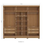 Guarda-roupa 3 Portas De Correr E 4 Gavetas Com Pés Canela/ma