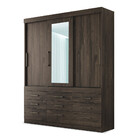 Guarda Roupa 3 Portas De Correr E 9 Gavetas Com Espelho Click
