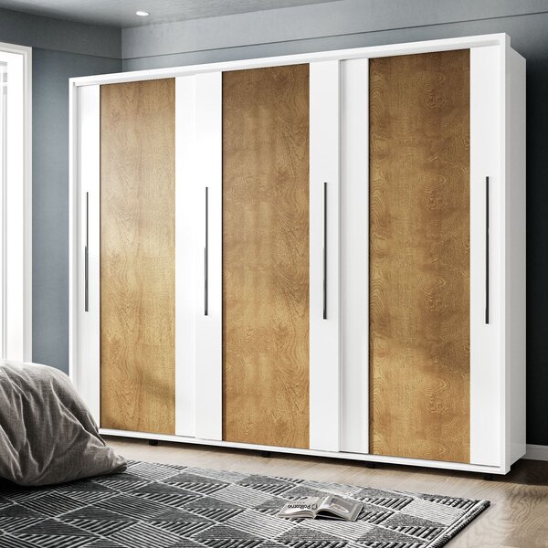 Guarda-roupa 3 Portas De Correr Sevilha Branco/freijó