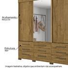 Guarda Roupa 3 Portas Deslizantes 9 Gavetas E Espelho - Rústi