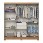 Guarda Roupa 3 Portas Deslizantes Com Aplique Ripado 2 Gaveta
