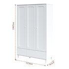 Guarda-roupa 3 Portas E 2 Gavetas Coleção Fofura Branco Aceti