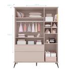 Guarda Roupa 3 Portas E 2 Gavetas Rose 100% Mdf