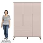 Guarda Roupa 3 Portas E 2 Gavetas Rose 100% Mdf
