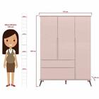Guarda Roupa 3 Portas E 2 Gavetas Rose 100% Mdf