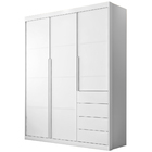 Guarda Roupa 3 Portas E 4 Gavetas Pérola Branco - Phoenix Baby