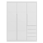 Guarda Roupa 3 Portas E 4 Gavetas Pérola Branco - Phoenix Baby