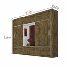 Guarda-roupa 3 Portas E Espelho Curitiba Gold Espresso Móveis