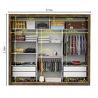 Guarda-roupa 3 Portas E Espelho Curitiba Gold Espresso Móveis