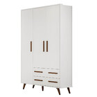Guarda Roupa 3 Portas E Pés Palito Retro Branco 2909