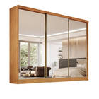 Guarda-roupa 3 Portas Espelhadas Mdf 6 Gavetas - Bergamo-natu