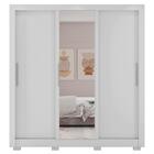 Guarda Roupa 3 Portas Espelho Com 8 Pés Branco Glass Caemmun