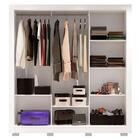 Guarda Roupa 3 Portas Espelho Com 8 Pés Branco Glass Caemmun