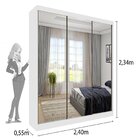 Guarda Roupa 3 Portas Espelho Somalia Espresso Móveis Neve