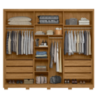 Guarda Roupa 3 Portas Fresado Espelhado Lazio Freijó