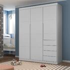 Guarda Roupa 3 Portas Infantil 4 Gavetas Cinza Lucky Shop Jm