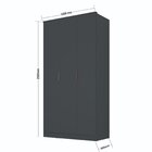 Guarda-roupa 3 Portas Mdf Ravi Grafitto