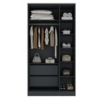 Guarda-roupa 3 Portas Mdf Ravi Grafitto