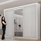 Guarda-roupa 3 Portas Milano Com Espelho Na Porta Central E P