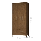 Guarda Roupa 3 Portas Morgan Castanho Wood