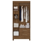 Guarda Roupa 3 Portas Morgan Castanho Wood
