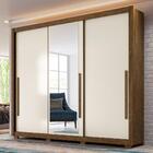 Guarda Roupa 3 Portas Nikola Castanho Wood Baunilha