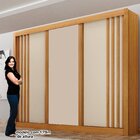 Guarda-roupa 3 Portas Portas Ripadas Milano Mdf Cinamomo/off