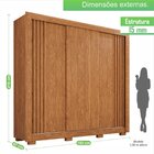 Guarda-roupa 3 Portas Ripado 3 Gavetas Cannes Top Cinamomo