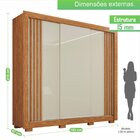 Guarda-roupa 3 Portas Ripado 3 Gavetas Cannes Top Cinamomo/of