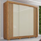 Guarda-roupa 3 Portas Ripado 3 Gavetas Cannes Top Cinamomo/of