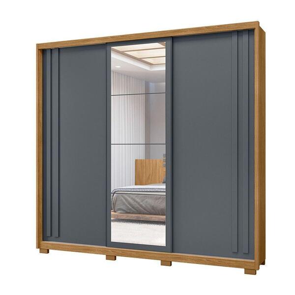 Guarda Roupa 3 Portas San Marino Freijó Cinza 985031