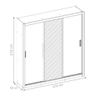 Guarda Roupa 3 Portas Telde Amendola/off White