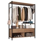 Guarda-roupa 3 Prateleiras 2 Gavetas Aço Carbono E Mdf Com E