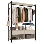 Guarda-roupa 3 Prateleiras 2 Gavetas Aço Carbono E Mdf Com E