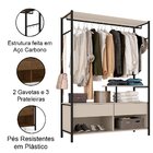 Guarda-roupa 3 Prateleiras 2 Gavetas Aço Carbono E Mdf Com E
